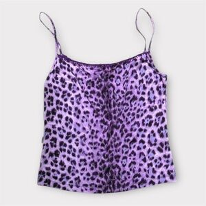 Moschino Purple Leopard Print Camisole